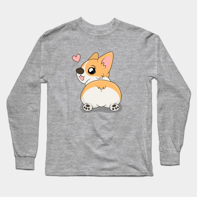 Cute Corgi Long Sleeve T-Shirt by valentinahramov